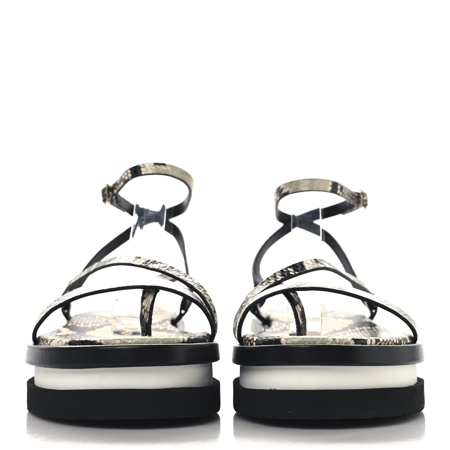 Jimmy Choo Snake Embossed Pine Platform Sandals 38 Roccia 3 of 9