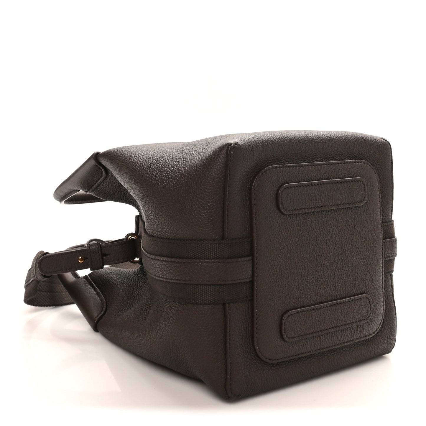 Grained Calfskin Micro Bale Bag Dark Chocolate Licorice