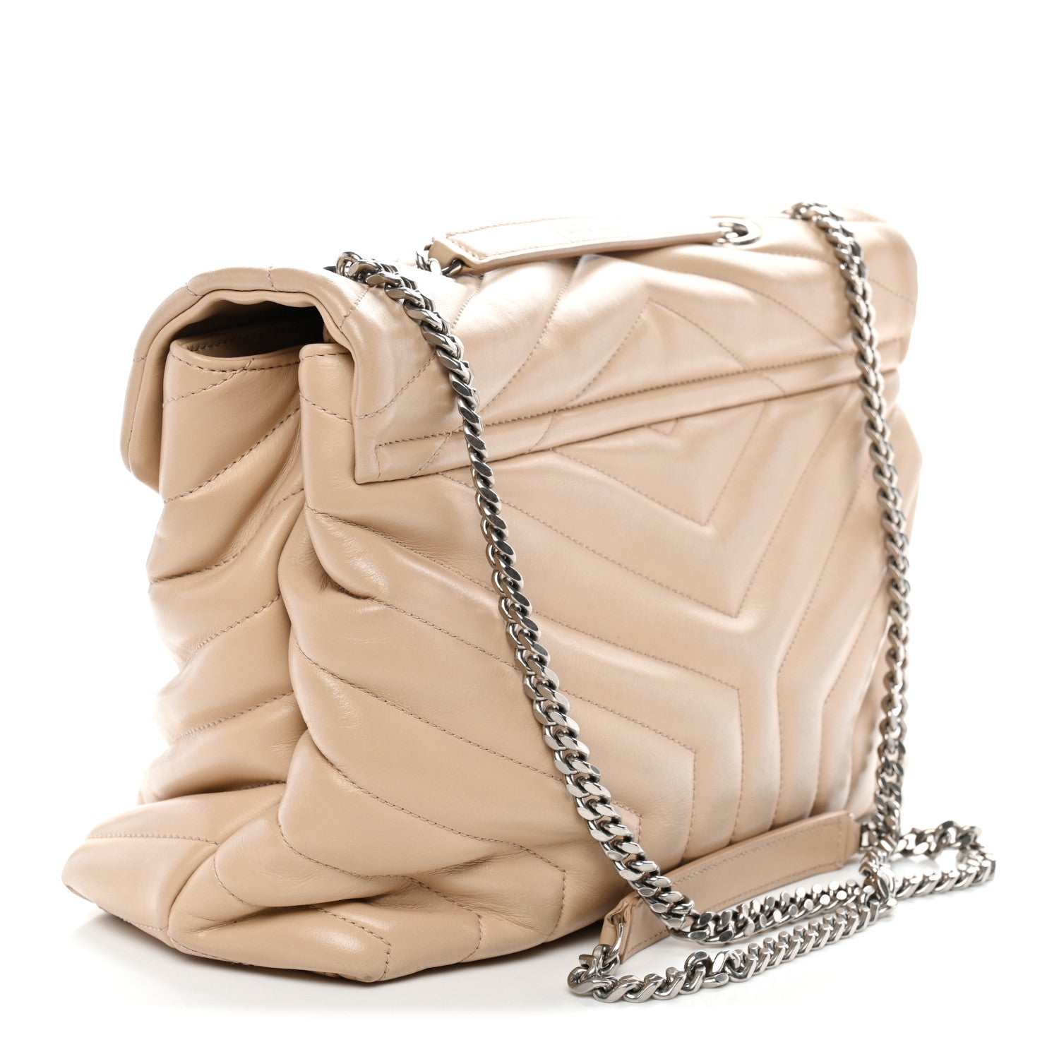 Saint Laurent Calfskin Y Quilted Monogram Medium Loulou Chain