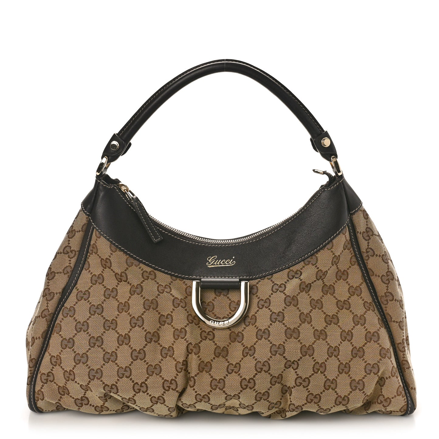 Monogram Large D Gold Hobo Dark Brown