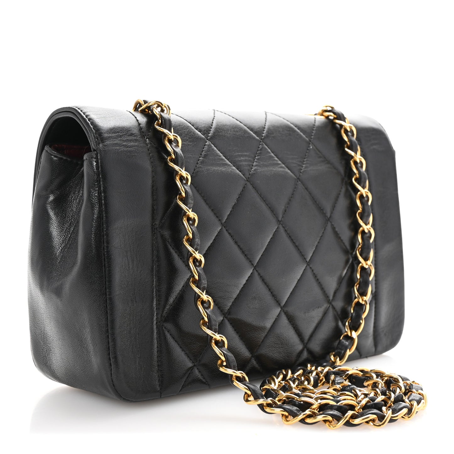 Lambskin Quilted Small Single Flap Black