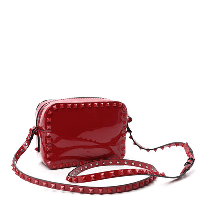 Valentino Garavani Patent Monochrome Rockstud Camera Crossbody Bag Rosso Valentino 2 of 8