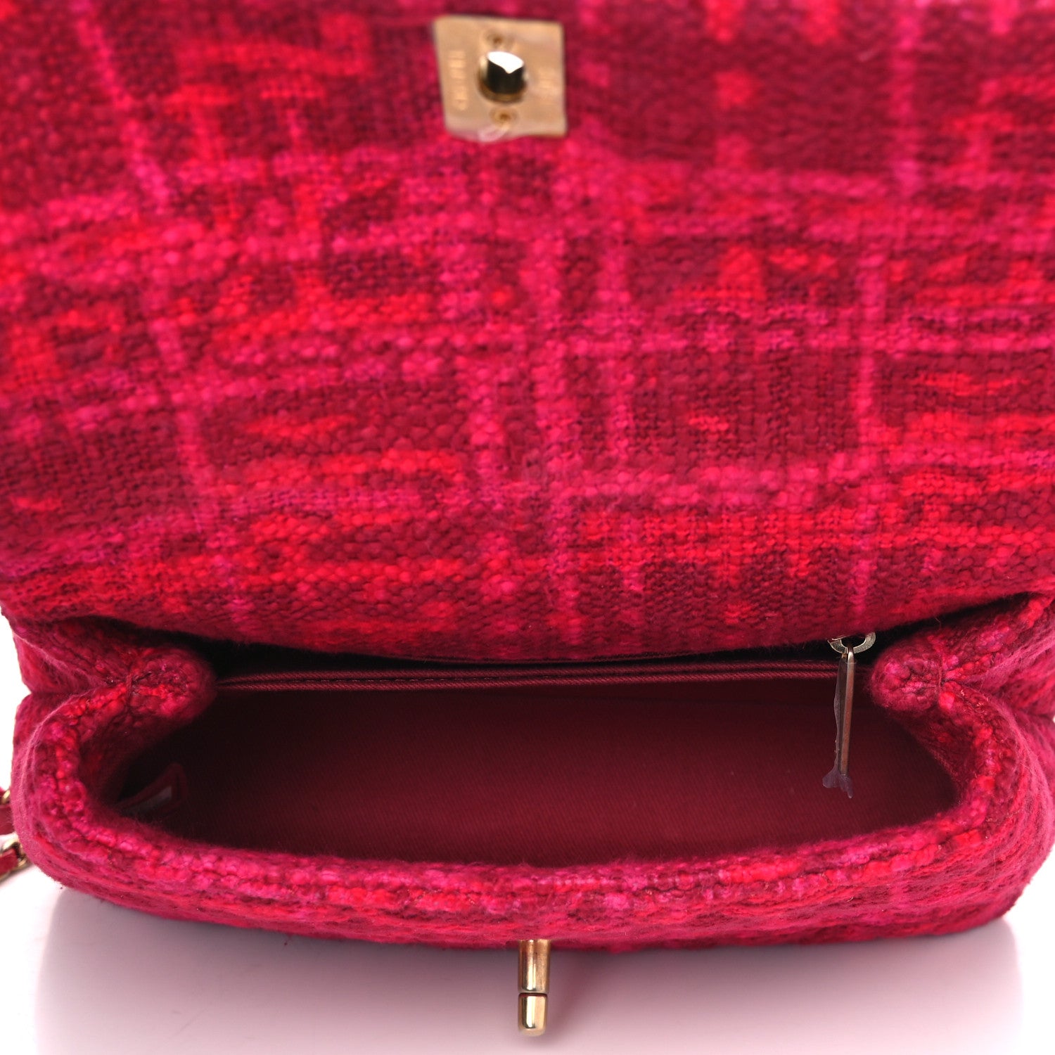 Chanel Tweed Mini Coco Handle Flap Red 4 of 9