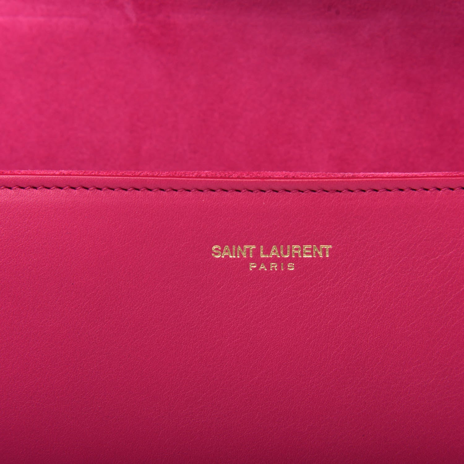 Saint Laurent Calfskin Classic Y Ligne Clutch Fuchsia 6 of 8
