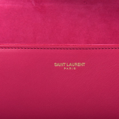 Saint Laurent Calfskin Classic Y Ligne Clutch Fuchsia 6 of 8