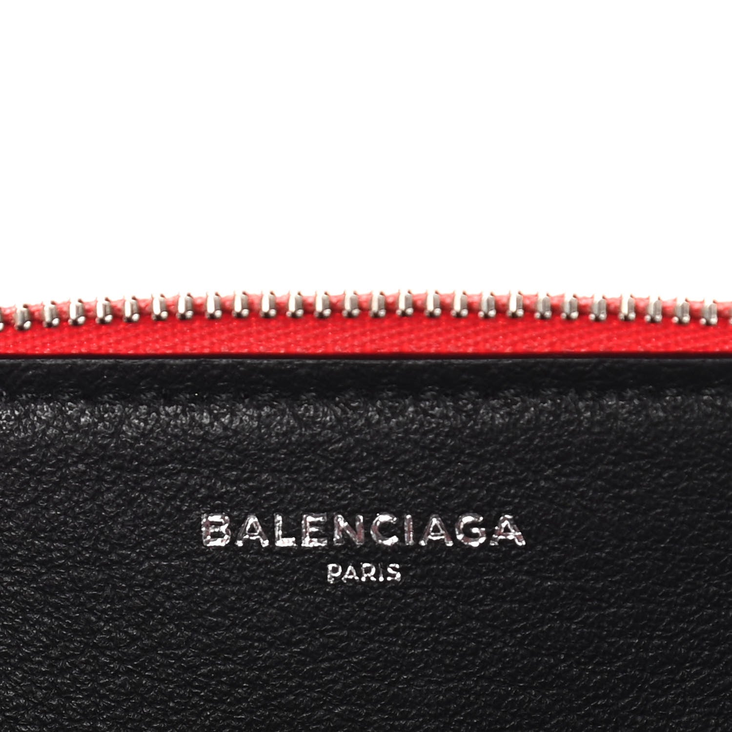 Balenciaga Calfskin Political Campaign Logo Zip Around Card Holder Vivid Red 6 of 13