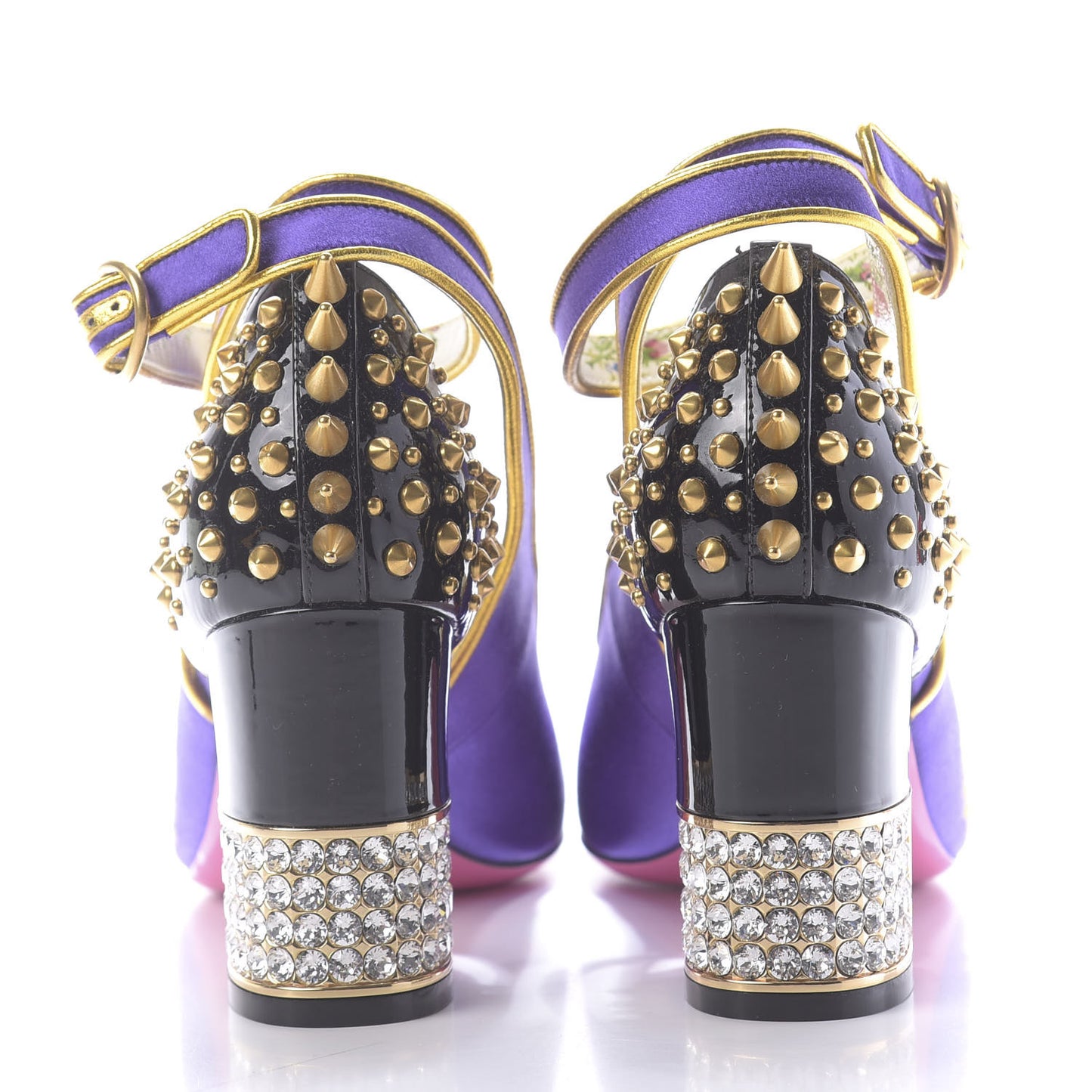 Satin Embroidered Dragon Caspar Pumps 38 Purple Oro Vecchio Black