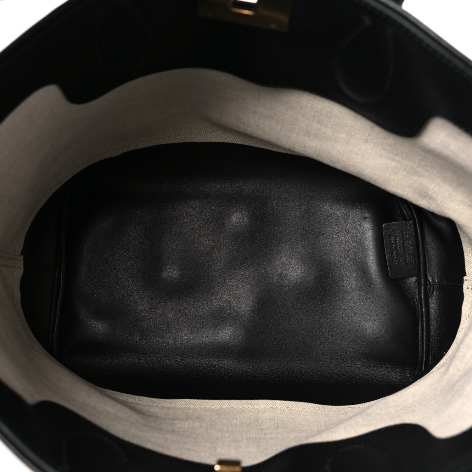 Salvatore Ferragamo Canvas Calfskin The Studio Tote Beige Black 6 of 11