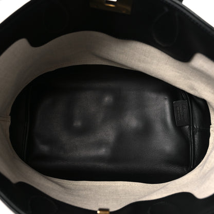 Salvatore Ferragamo Canvas Calfskin The Studio Tote Beige Black 6 of 11