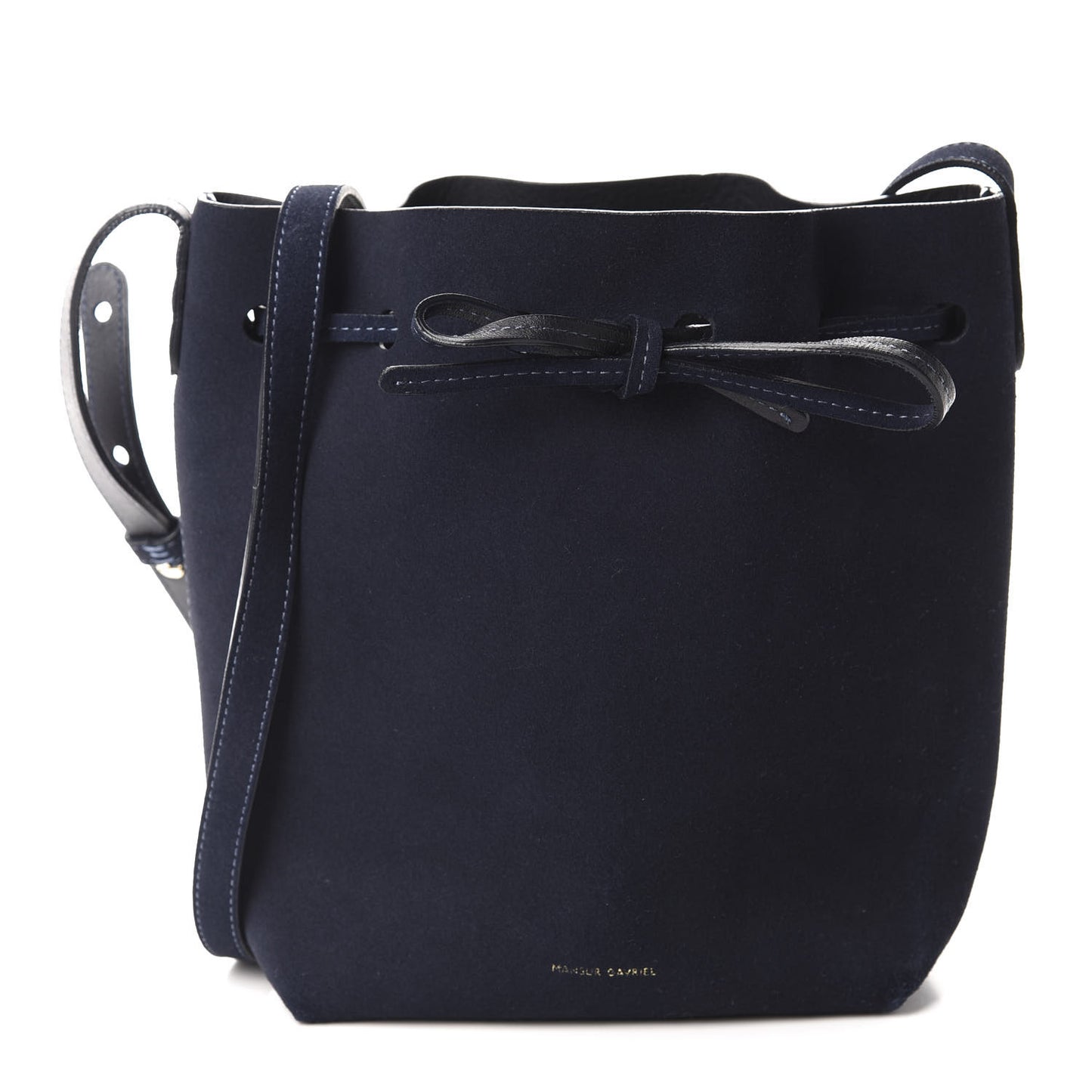 Suede Mini Bucket Bag Navy