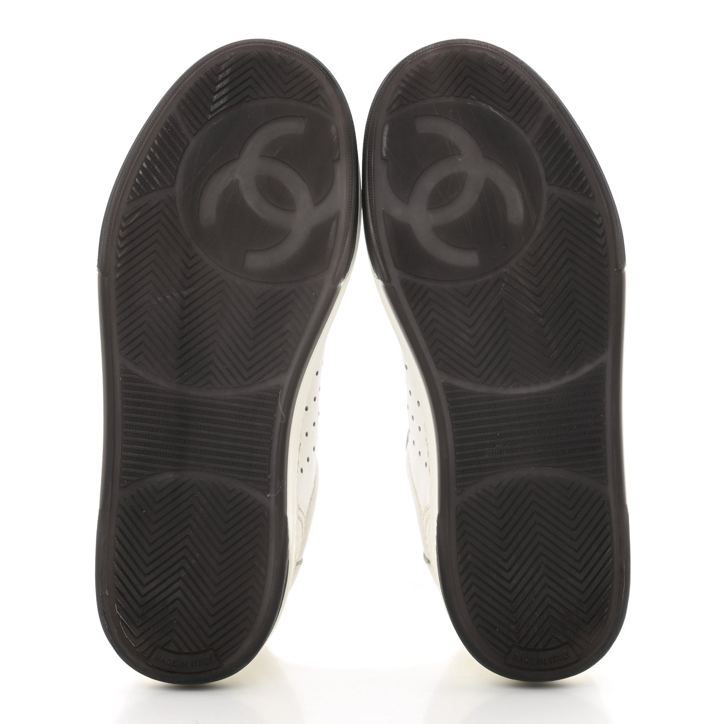 Grained Calfskin Fabric Womens Logo Sneakers 35 White Black