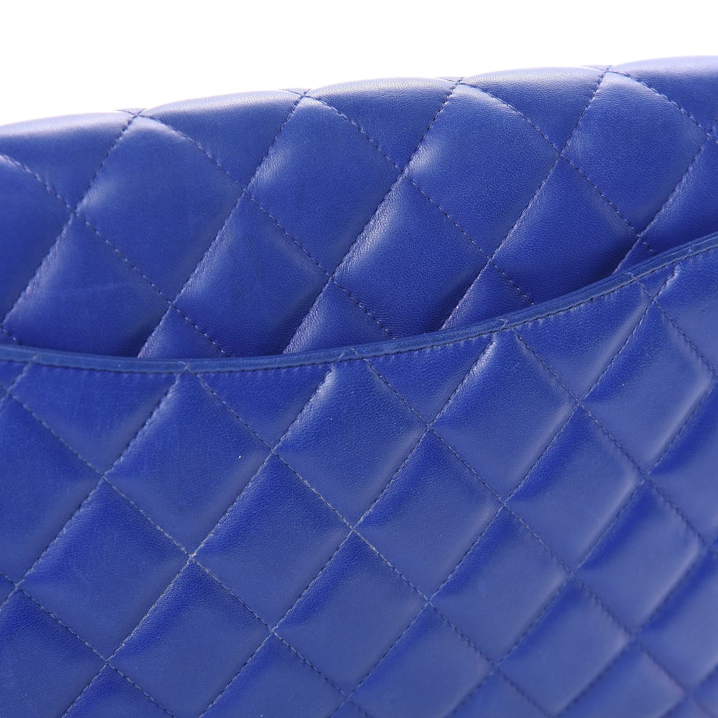 Lambskin Quilted Clutch With Chain Flap Blue
