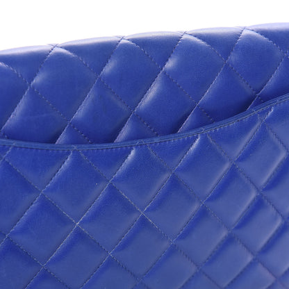 Chanel Lambskin Quilted Clutch With Chain Flap Blue 10 of 14