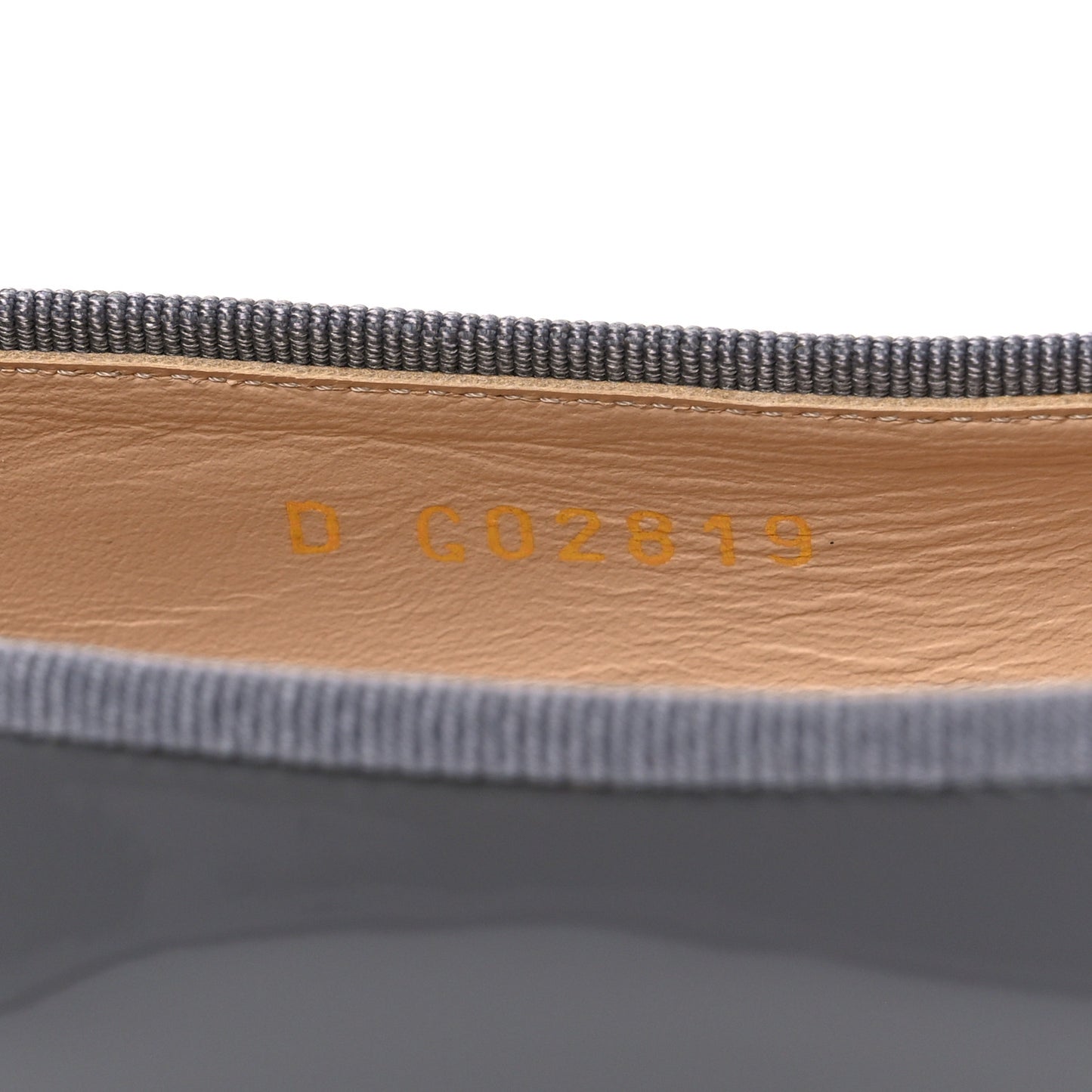 Patent Calfskin CC Cap Toe Ballerina Flats 39.5 Dark Grey