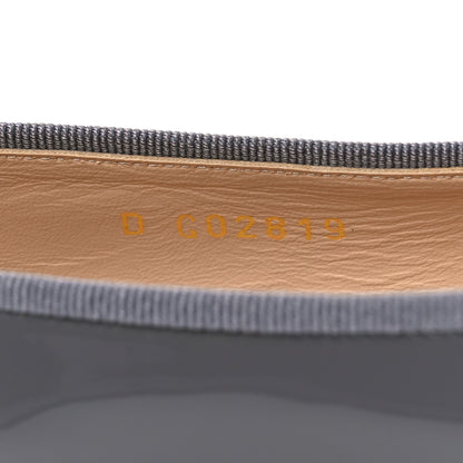Chanel Patent Calfskin CC Cap Toe Ballerina Flats 39.5 Dark Grey 10 of 11