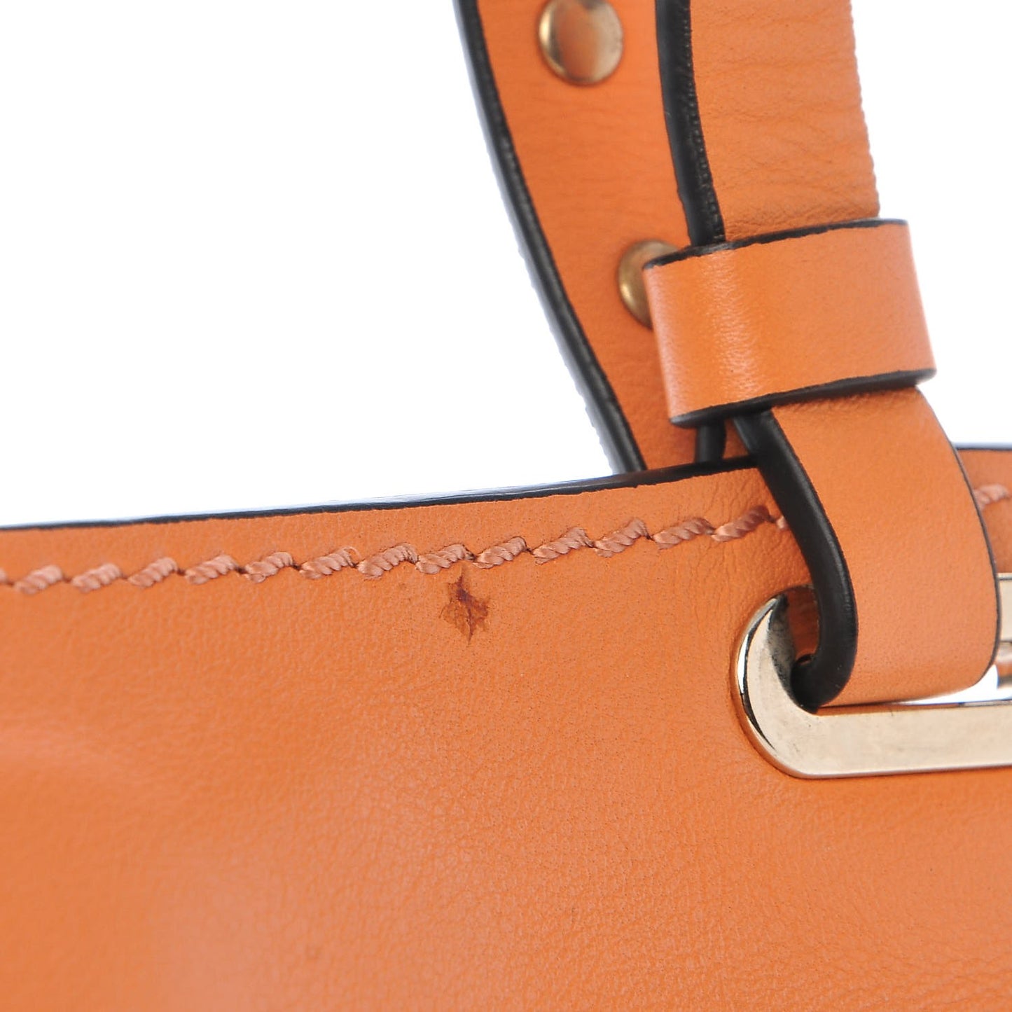 Vitello Small Rockstud Tote Orange