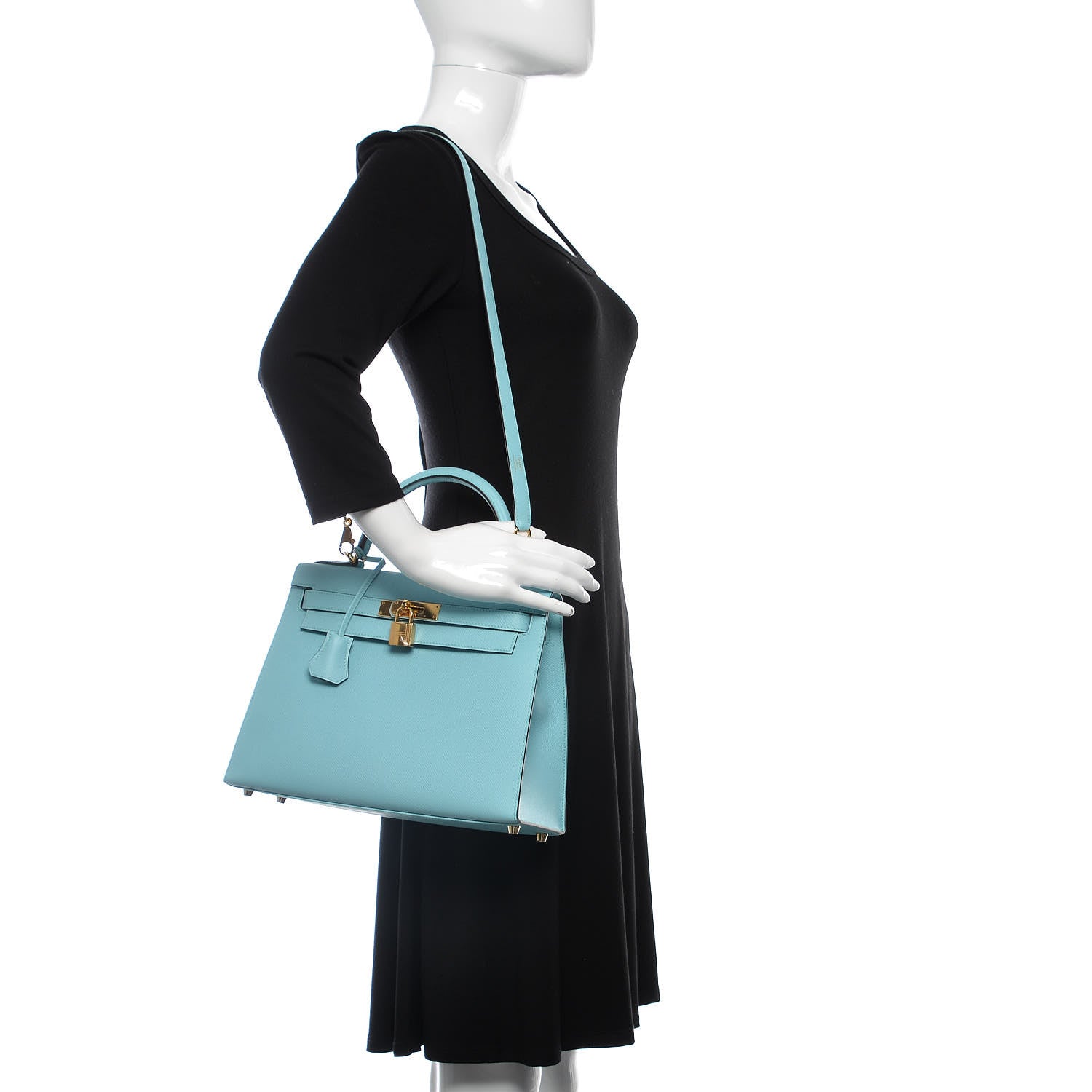 Hermes Epsom Kelly Sellier 28 Bleu Atoll 2 of 34