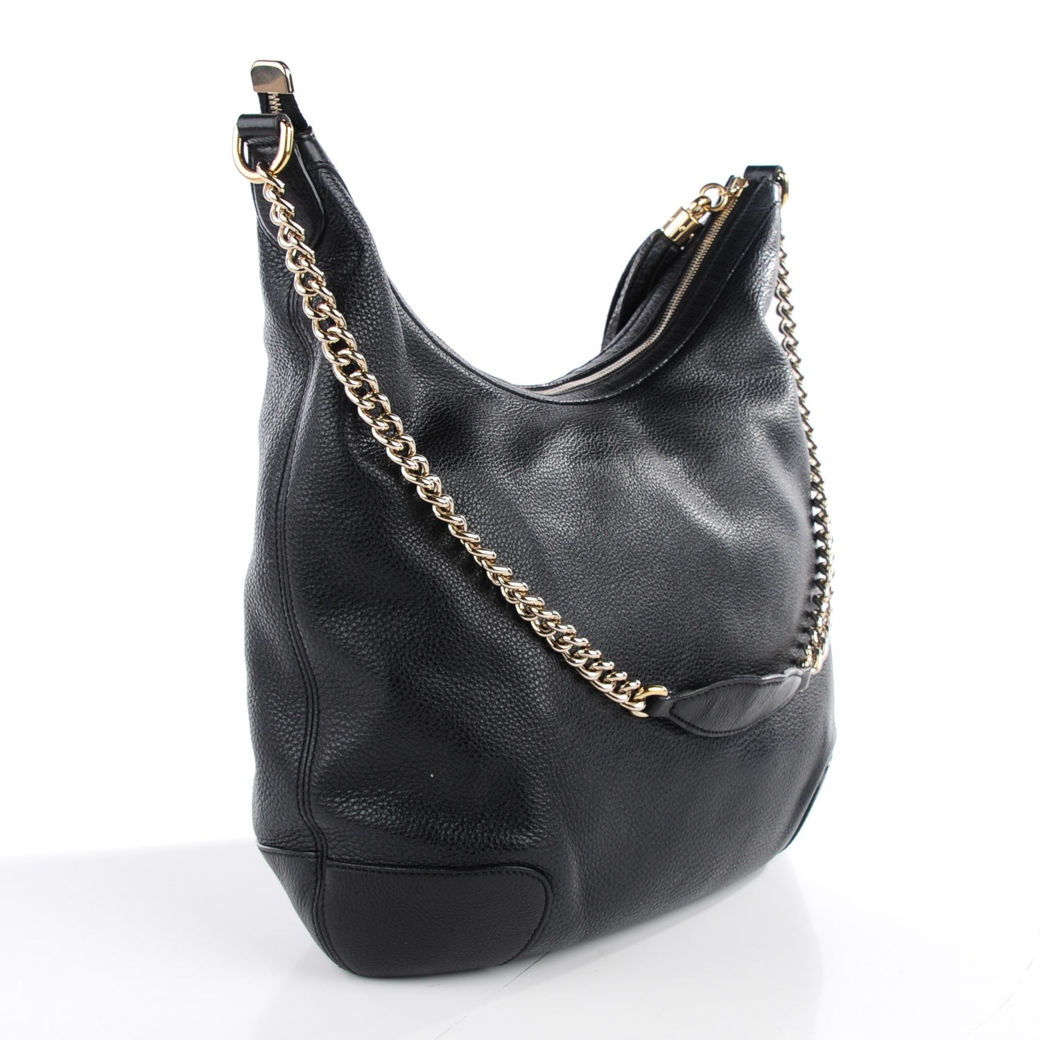 Gucci Pebbled Calfskin Medium Soho Chain Hobo Black 5 of 59