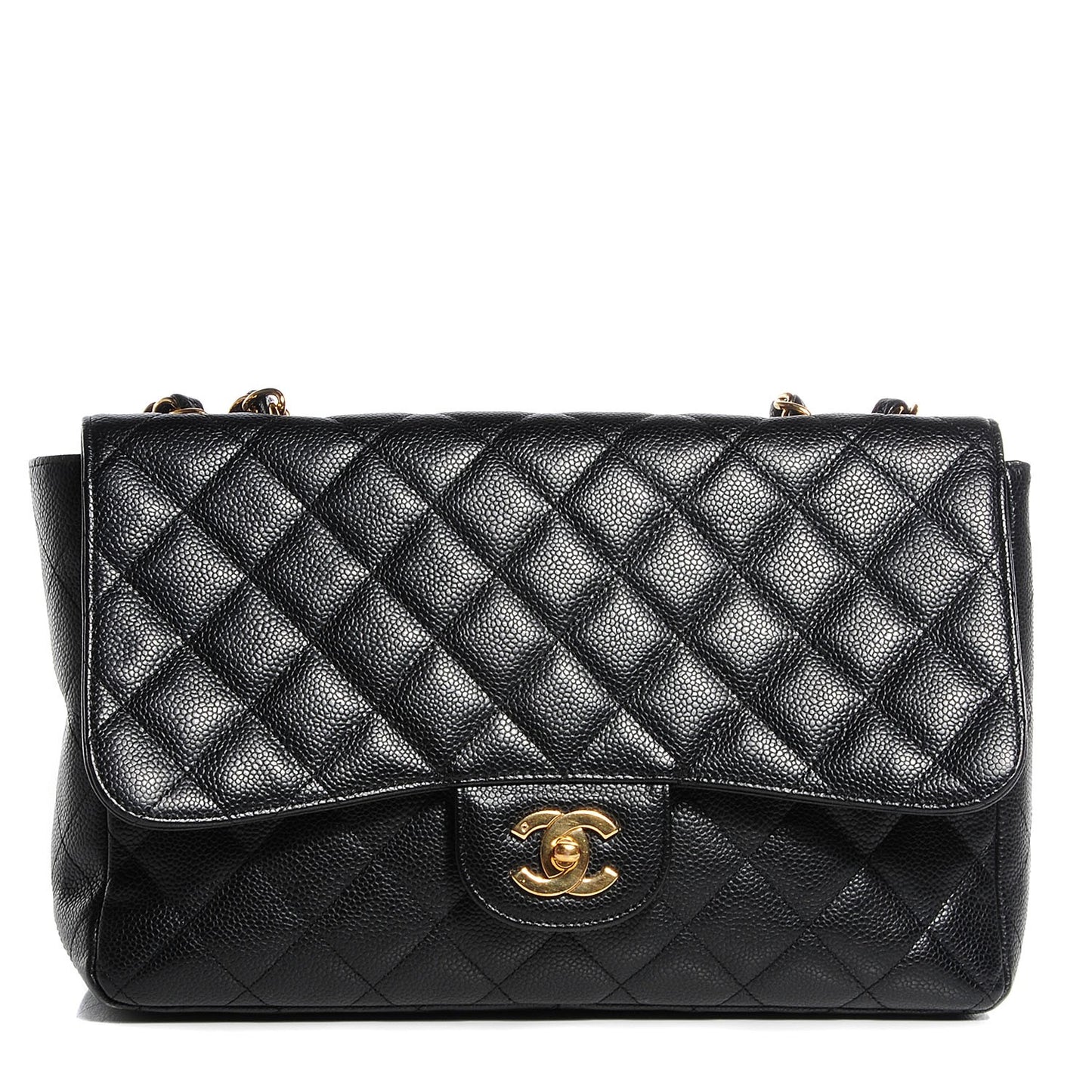 Caviar Jumbo Single Flap Black