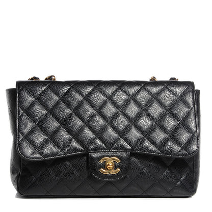 Chanel Caviar Jumbo Single Flap Black 1 of 11