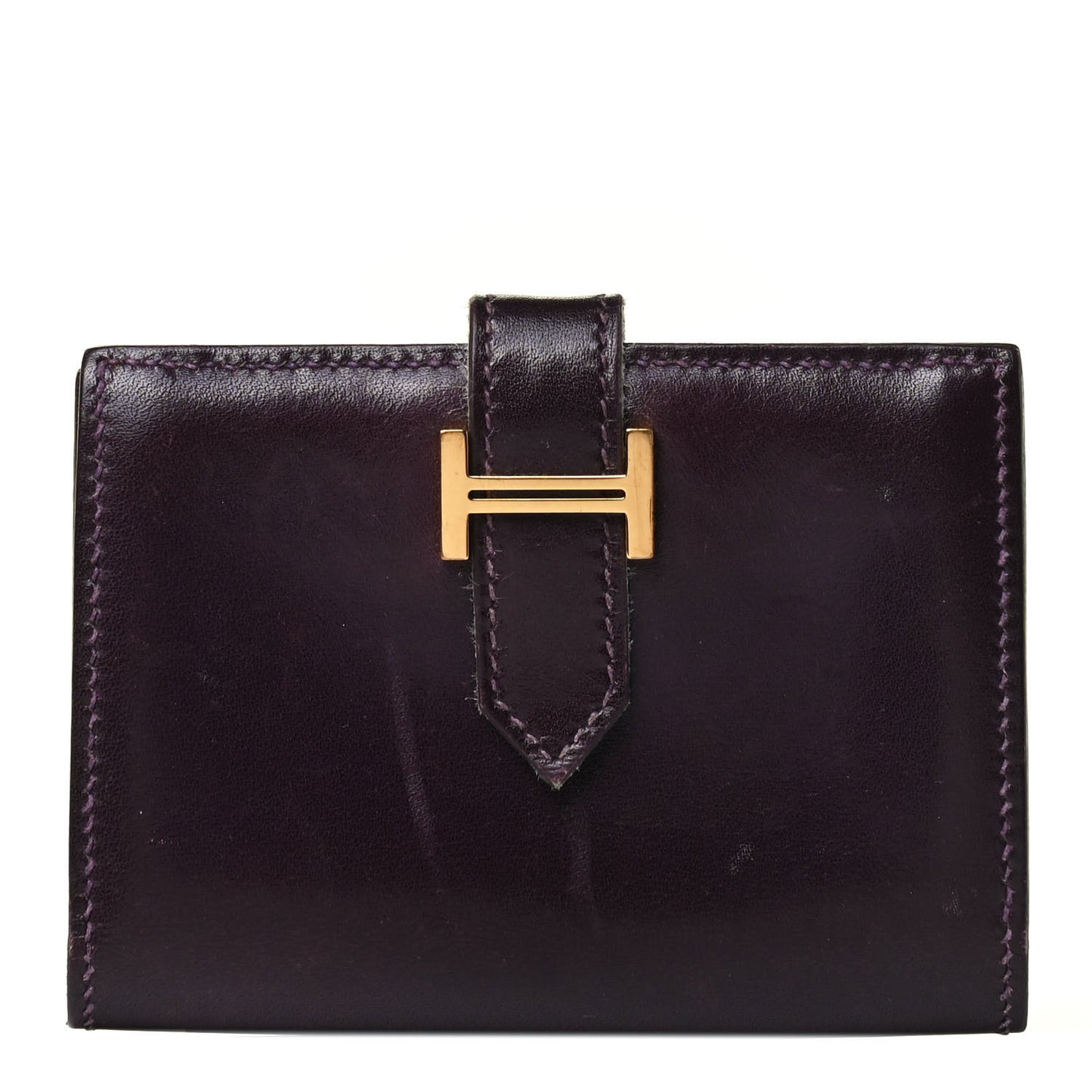 Tadelakt Bearn Card Holder Wallet Prune