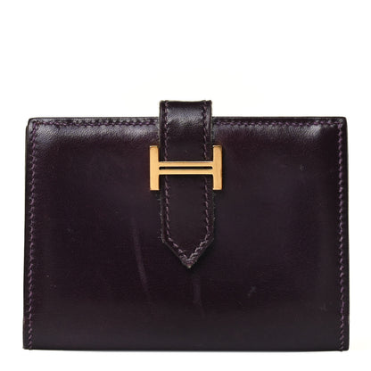 Hermes Tadelakt Bearn Card Holder Wallet Prune 1 of 4