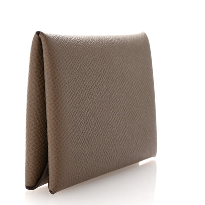 Hermes Epsom Calvi Card Case Etoupe 3 of 7