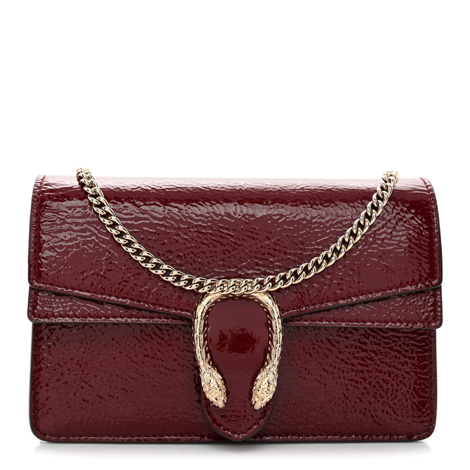 Gucci Crinkled Patent Mini Dionysus Shoulder Bag Rosso Ancora Red 1 of 10