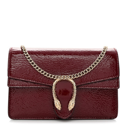 Gucci Crinkled Patent Mini Dionysus Shoulder Bag Rosso Ancora Red 1 of 10