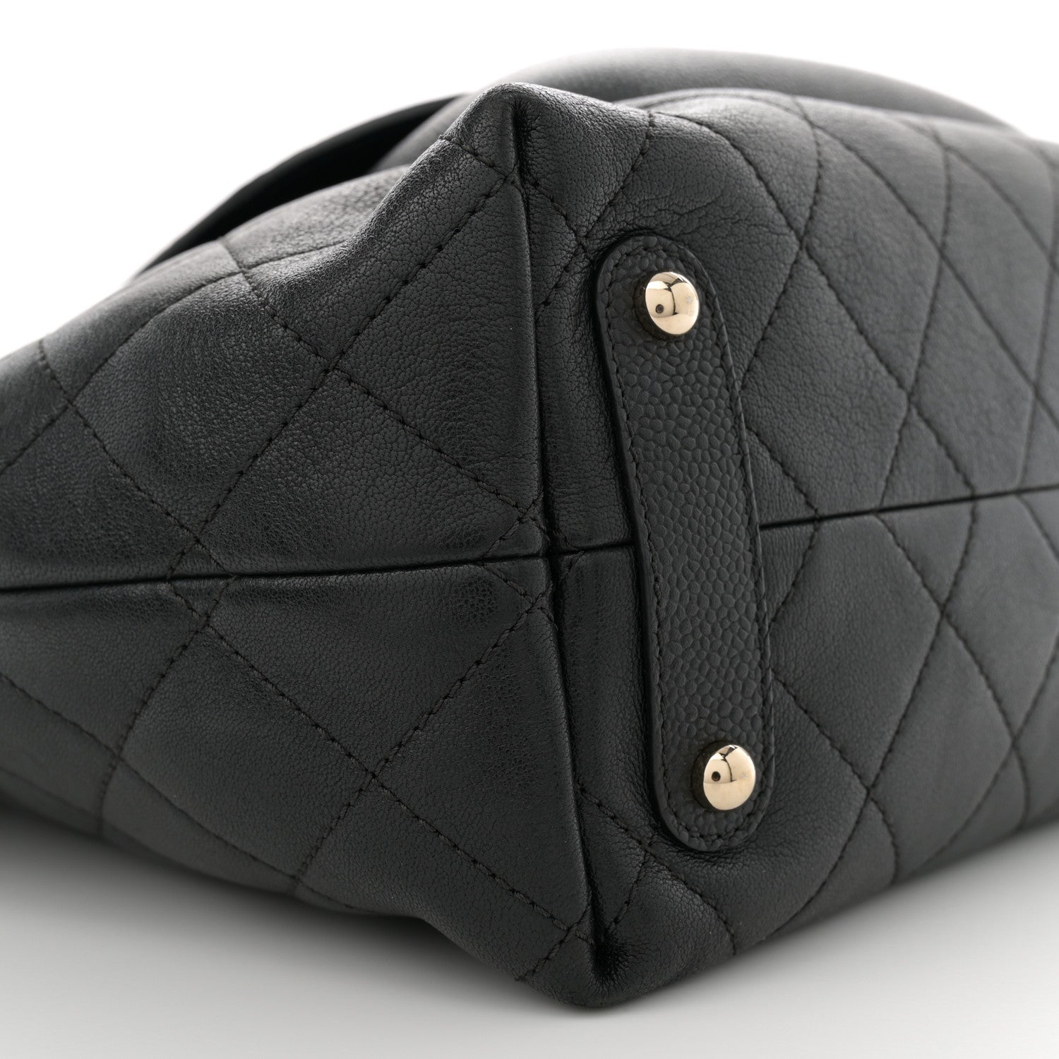 Chanel Sheepskin Caviar Quilted Large Shopping Tote Black 9 of 10
