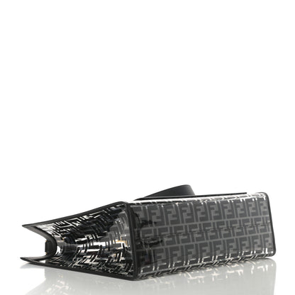 Fendi TPU FF Vitello Century Plexiglass Medium Runaway Shopper Tote Black 4 of 12