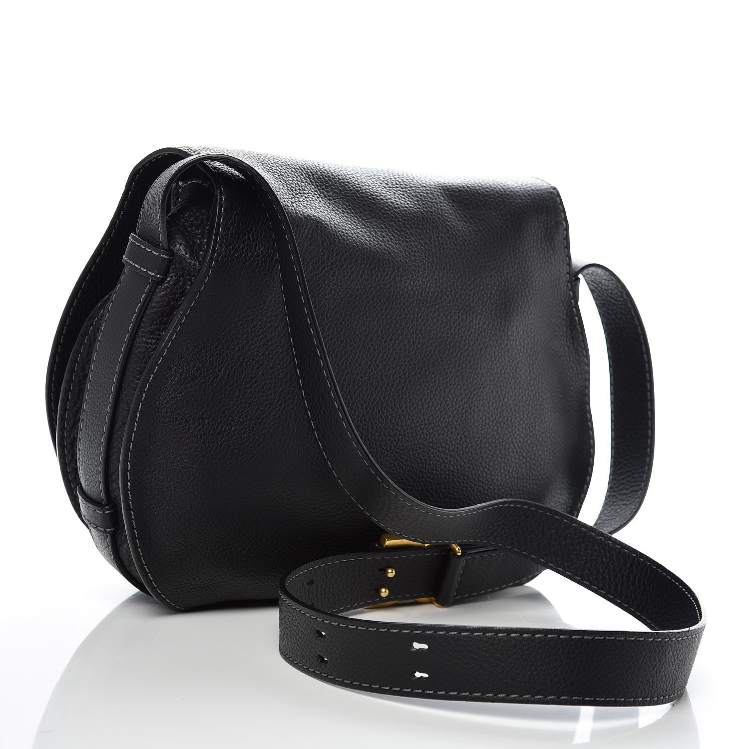 Chloe Calfskin Medium Marcie Round Crossbody Bag Black 3 of 9