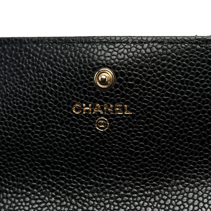 Chanel Caviar Quilted Large Gusset Flap Wallet Black 6 of 8