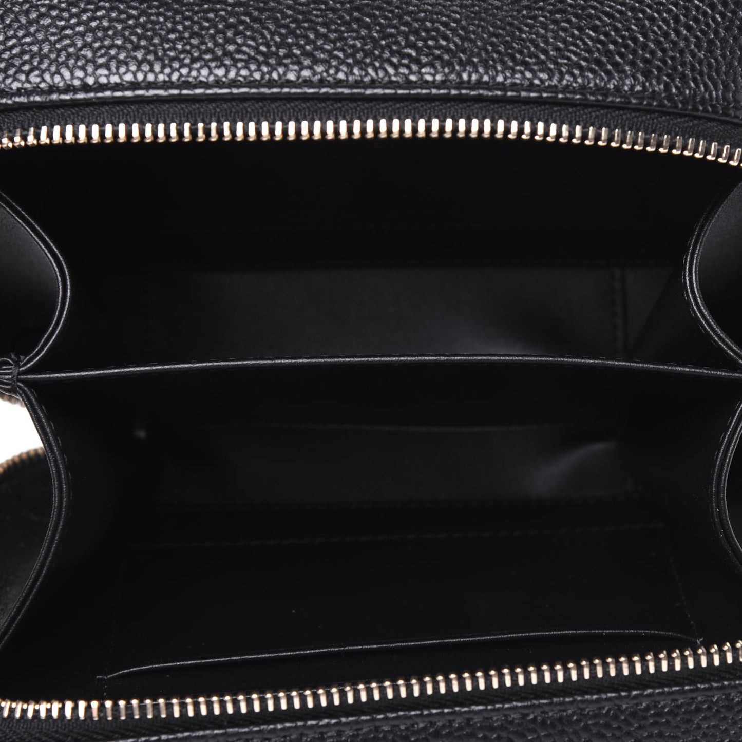 Caviar Quilted CC Filigree Vanity Clutch With Chain Black