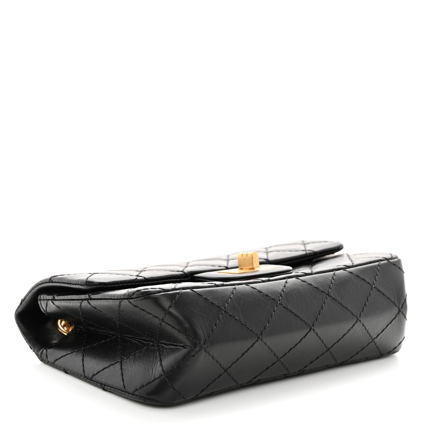 Aged Calfskin Quilted 2.55 Reissue Mini Flap Black