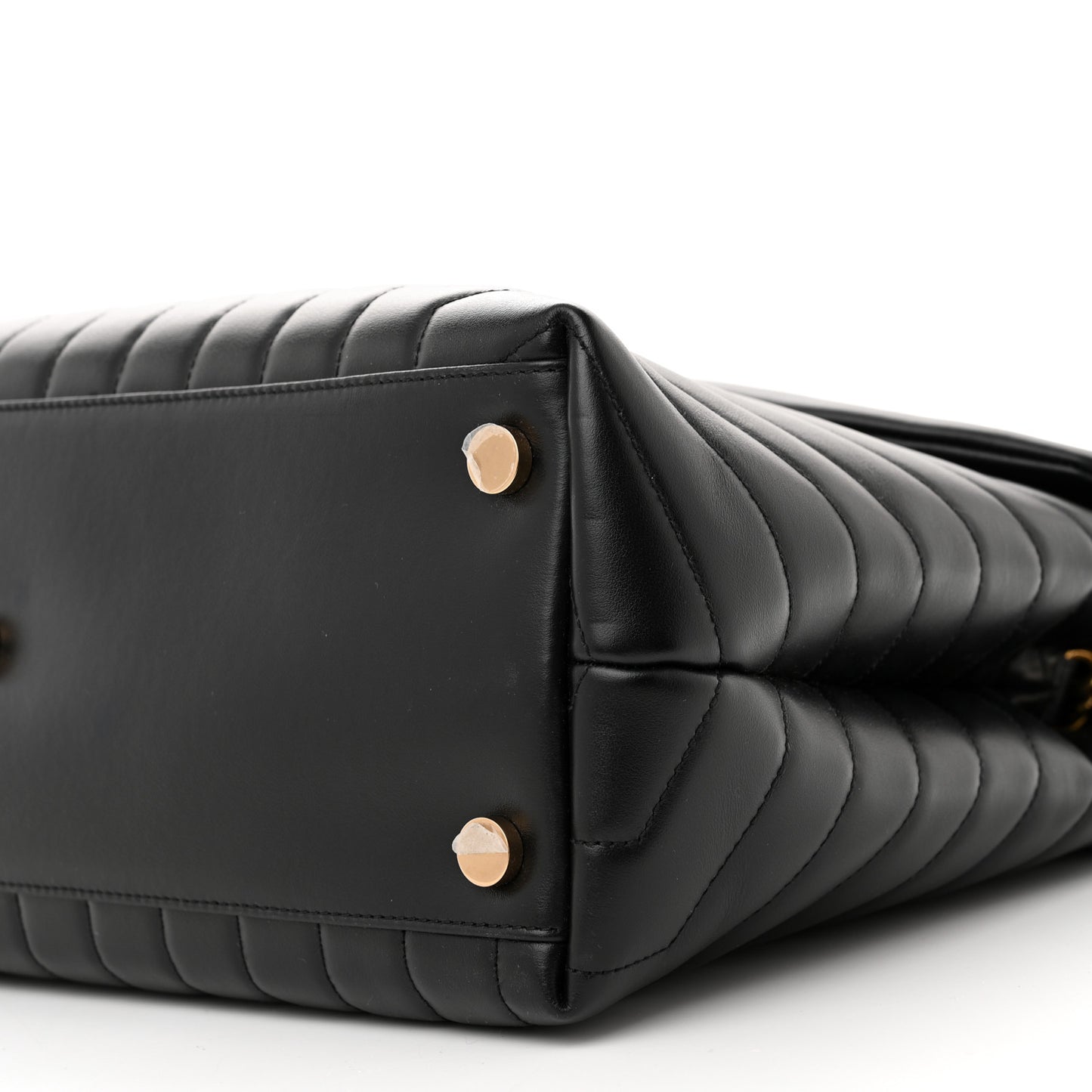 Calfskin Y Quilted Monogram Large Loulou Chain Satchel Black
