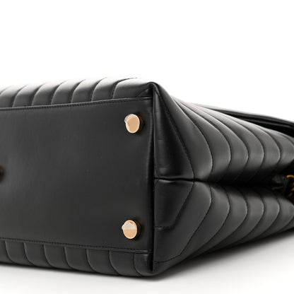 Saint Laurent Calfskin Y Quilted Monogram Large Loulou Chain Satchel Black 10 of 12