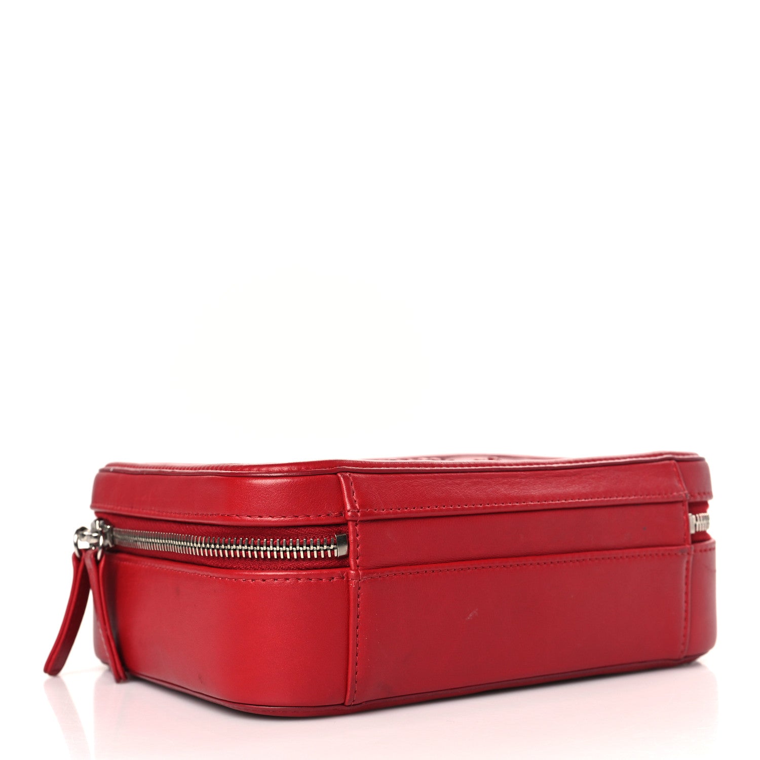 Chanel Lambskin Quilted Medium CC Filigree Vanity Case Dark Red 4 of 13