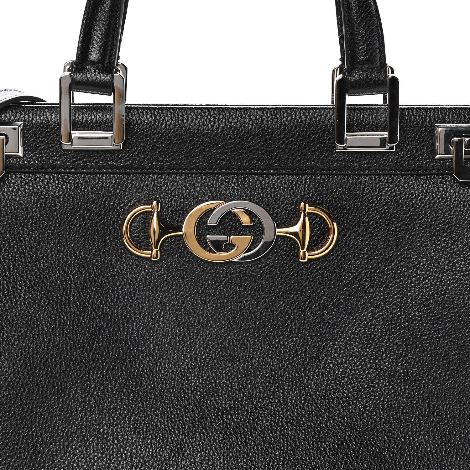 Gucci Grainy Calfskin Medium Zumi Top Handle Bag Black 10 of 17