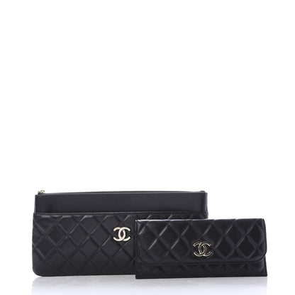 Chanel Lambskin Quilted Flap Clutch Black 10 of 10