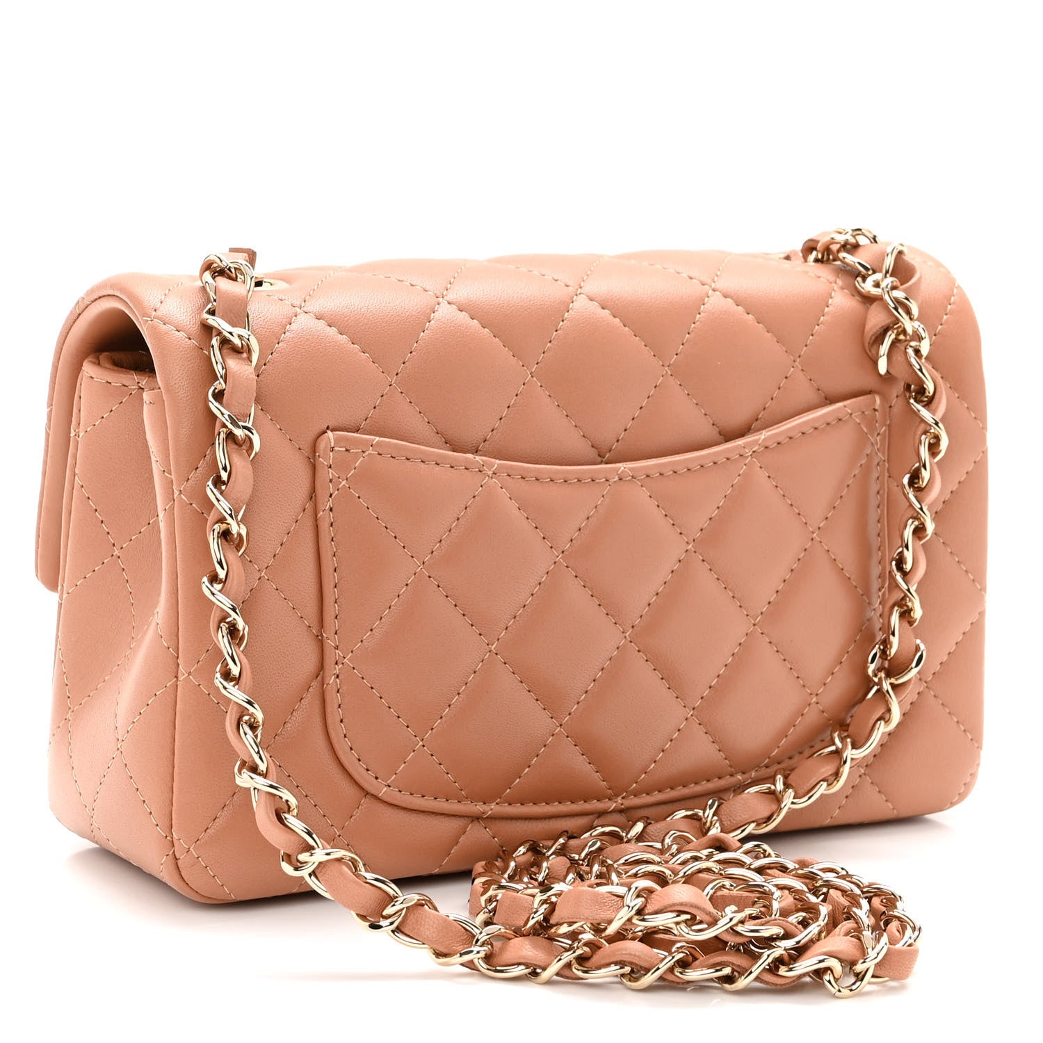 Chanel Lambskin Quilted Mini Rectangular Flap Brown 3 of 10