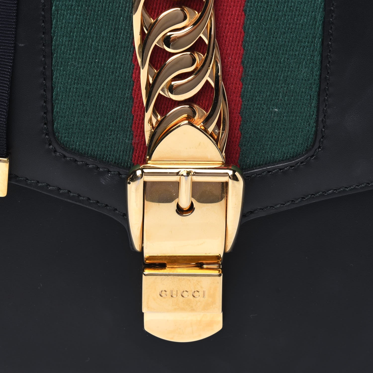 Gucci Calfskin Small Sylvie Shoulder Bag Black 11 of 13