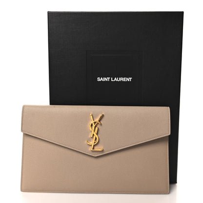 Saint Laurent Grain De Poudre Uptown Pouch Dark Beige 9 of 9