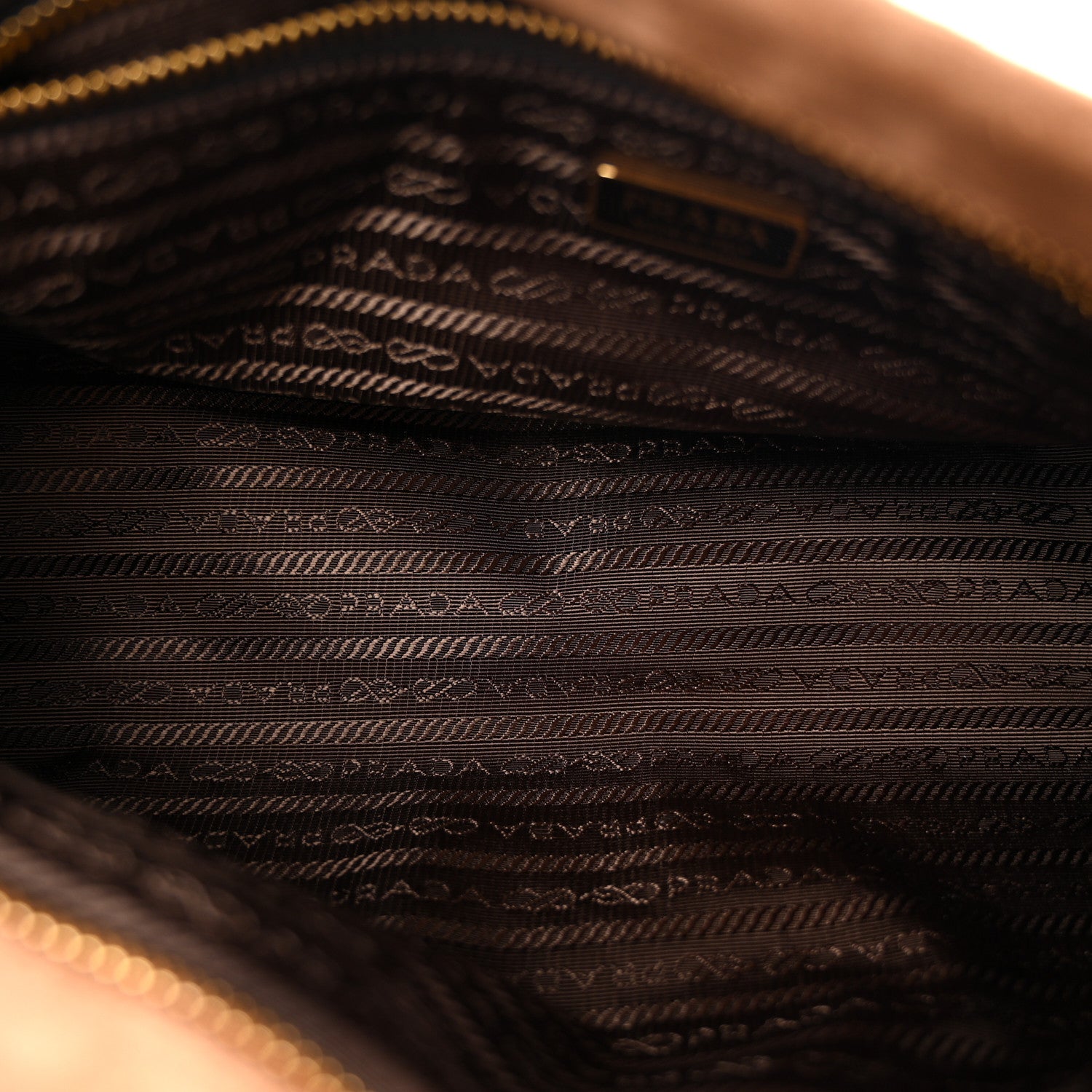 Prada Suede Triangle Medium Bonnie Shoulder Bag Cacao 5 of 10
