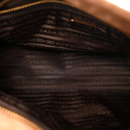 Prada Suede Triangle Medium Bonnie Shoulder Bag Cacao 5 of 10