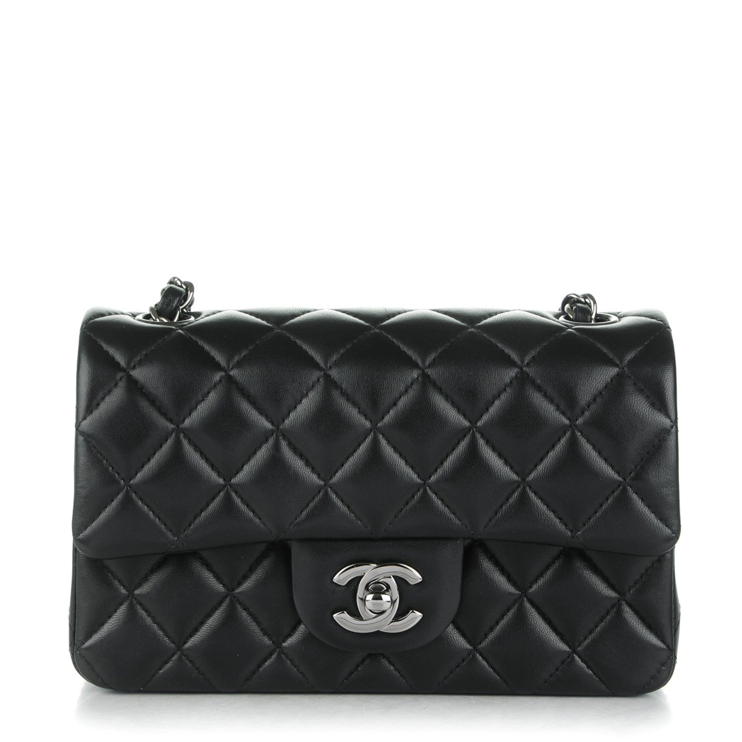Chanel Lambskin Quilted Mini Rectangular Flap Black 1 of 8