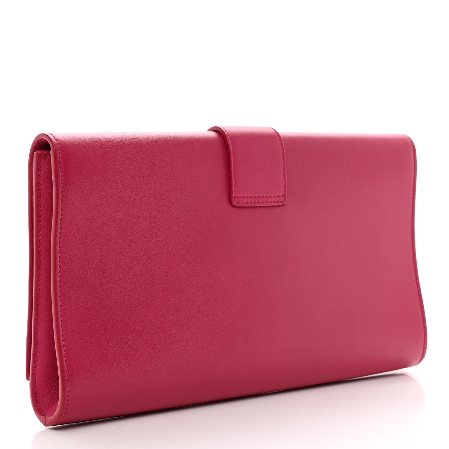Saint Laurent Calfskin Classic Y Ligne Clutch Fuchsia 3 of 7
