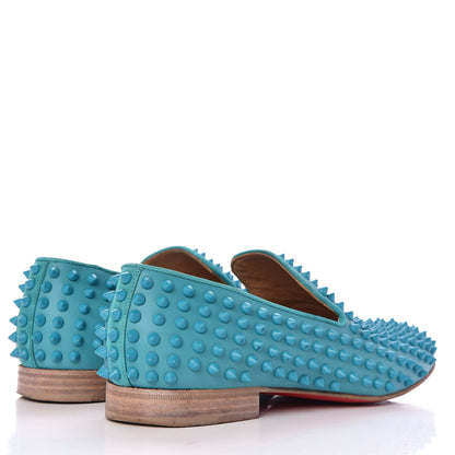 Christian Louboutin Calfskin Mens Rollerboy Spikes Flat Loafers 40.5 Riviera 4 of 15