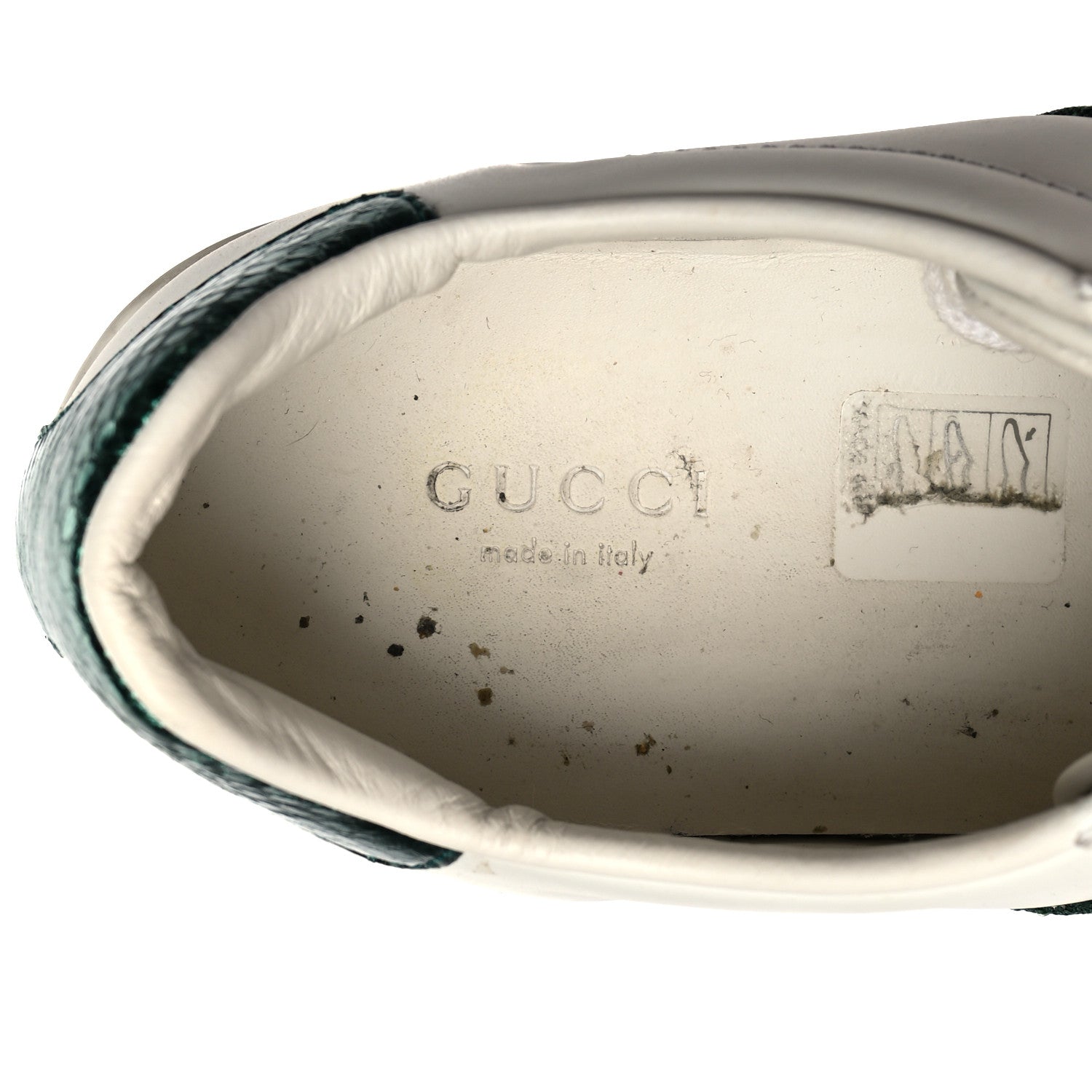 Gucci Calfskin Ayers Bee Embroidered Womens Ace Sneakers 35 White Green 11 of 19