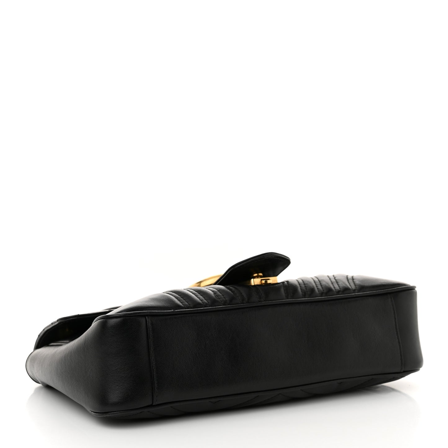 Calfskin Matelasse Medium GG Marmont Shoulder Bag Black